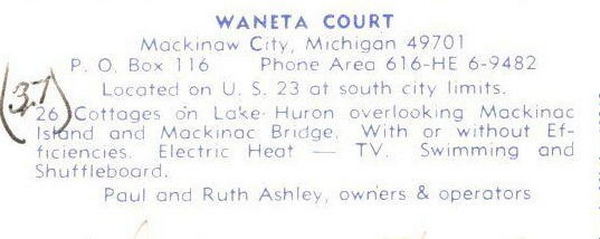 Waneta Cabin Court - Vintage Postcard (newer photo)